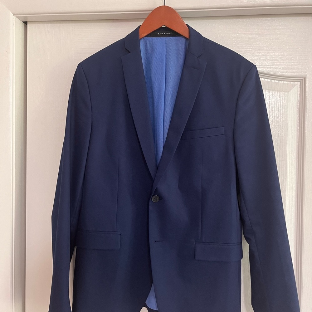 Zara Men's Deep Blue Blazer Size 42